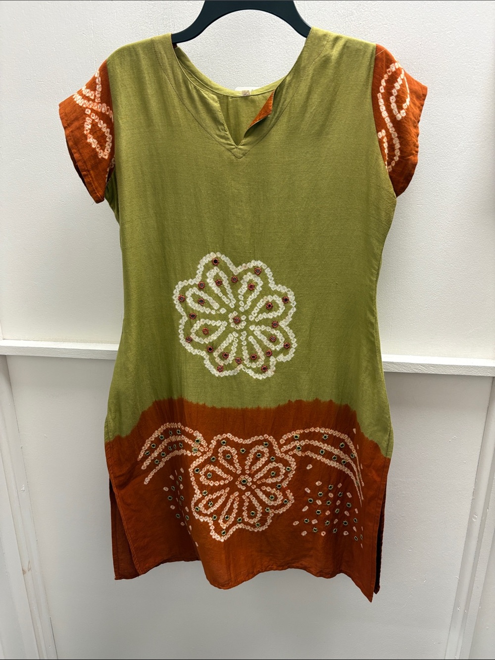 Women’s Olive & Rust Tie-Dye Swim Coverup Tunic